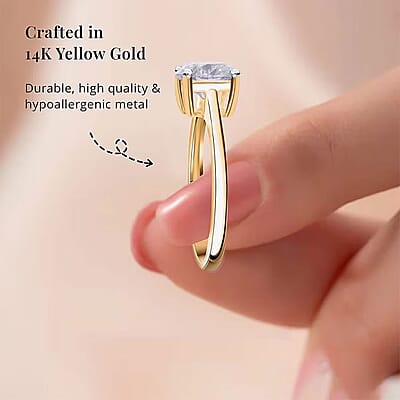 IGI Certified Luxuriant Lab Grown Diamond E-F VS 2.00 ctw Solitaire Ring in 14K Yellow Gold (Size 13.0)