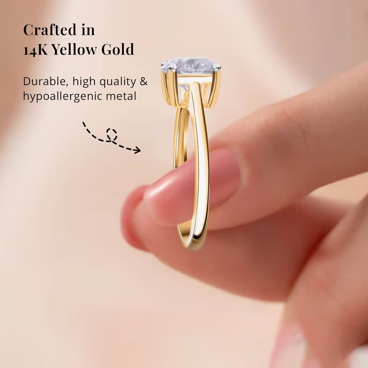 IGI Certified Luxuriant Lab Grown Diamond E-F VS 2.00 ctw Solitaire Ring in 14K Yellow Gold (Size 5.0) (Del. in 10-15 Days) image number 4