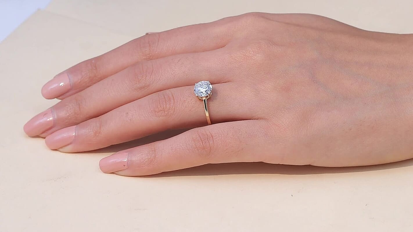 IGI Certified 14K Yellow Gold Luxuriant Lab Grown Diamond (E-F, VS2) Ring (Size 10.0) 2.00 ctw