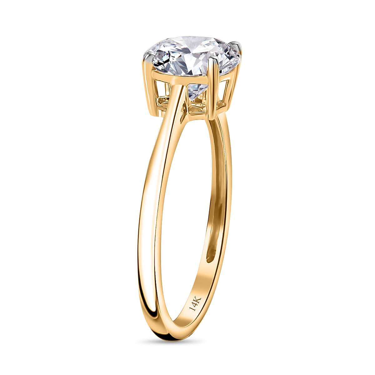 IGI Certified 14K Yellow Gold Luxuriant Lab Grown Diamond (E-F, VS) Solitaire Ring (Size 10.0) (Del. in 10-15 Days) 2.00 ctw image number 3