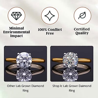 IGI Certified Luxuriant Lab Grown Diamond E-F VS 2.00 ctw Solitaire Ring in 14K Yellow Gold (Size 9.0)