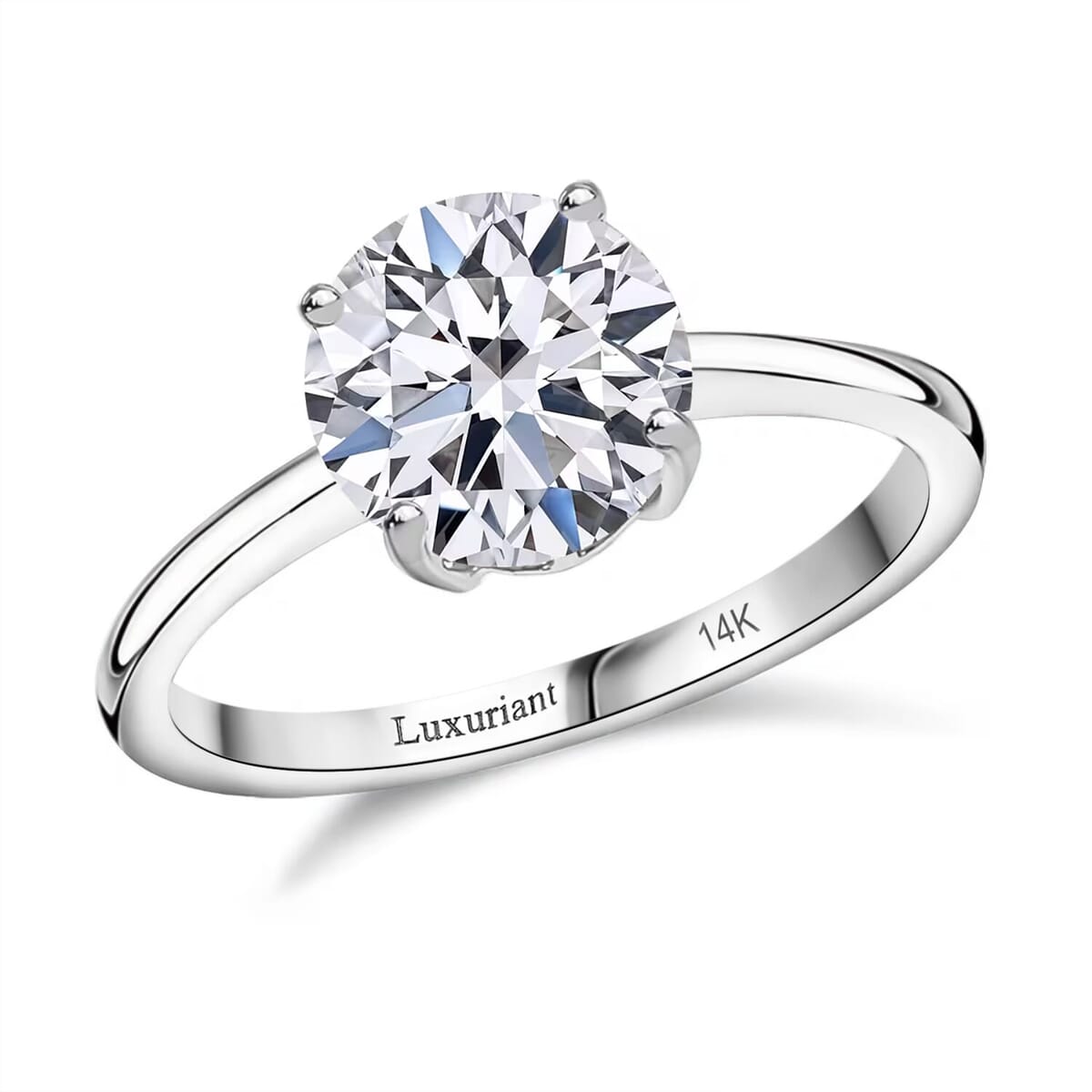 IGI Certified 14K White Gold Luxuriant Lab Grown Diamond (E-F, VS1) Solitaire Ring (Size 5.5) (Del. in 10-15 Days) 3.00 ctw image number 0