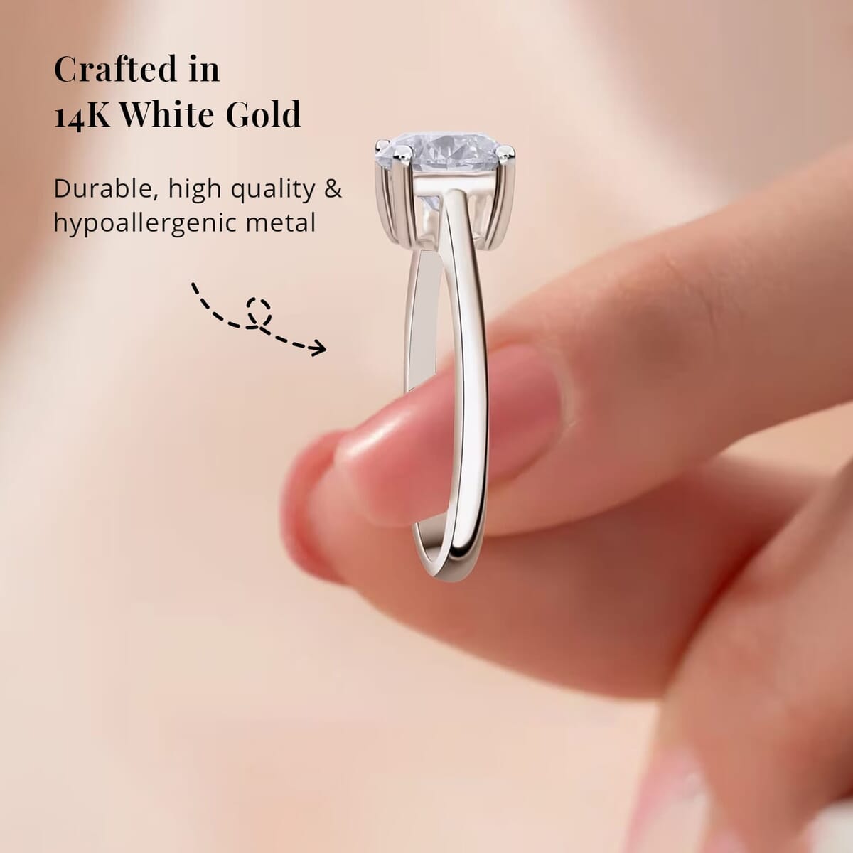 IGI Certified 14K White Gold Luxuriant Lab Grown Diamond (E-F, VS1) Solitaire Ring (Size 5.5) (Del. in 10-15 Days) 3.00 ctw image number 5