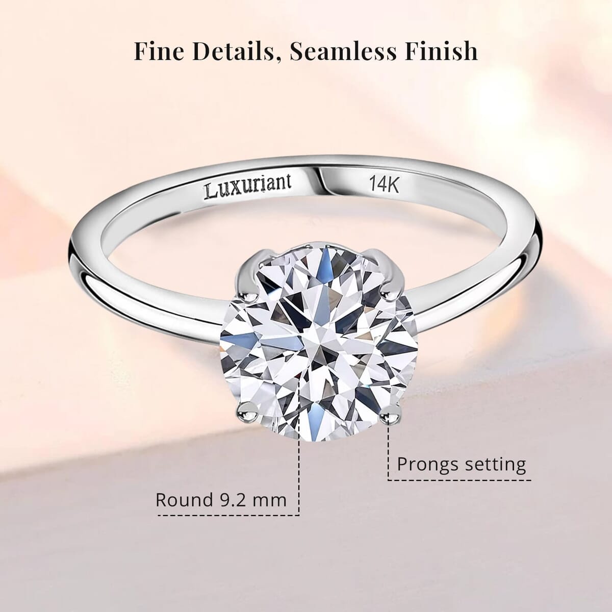 IGI Certified 14K White Gold Luxuriant Lab Grown Diamond (E-F, VS1) Solitaire Ring (Size 5.5) (Del. in 10-15 Days) 3.00 ctw image number 6