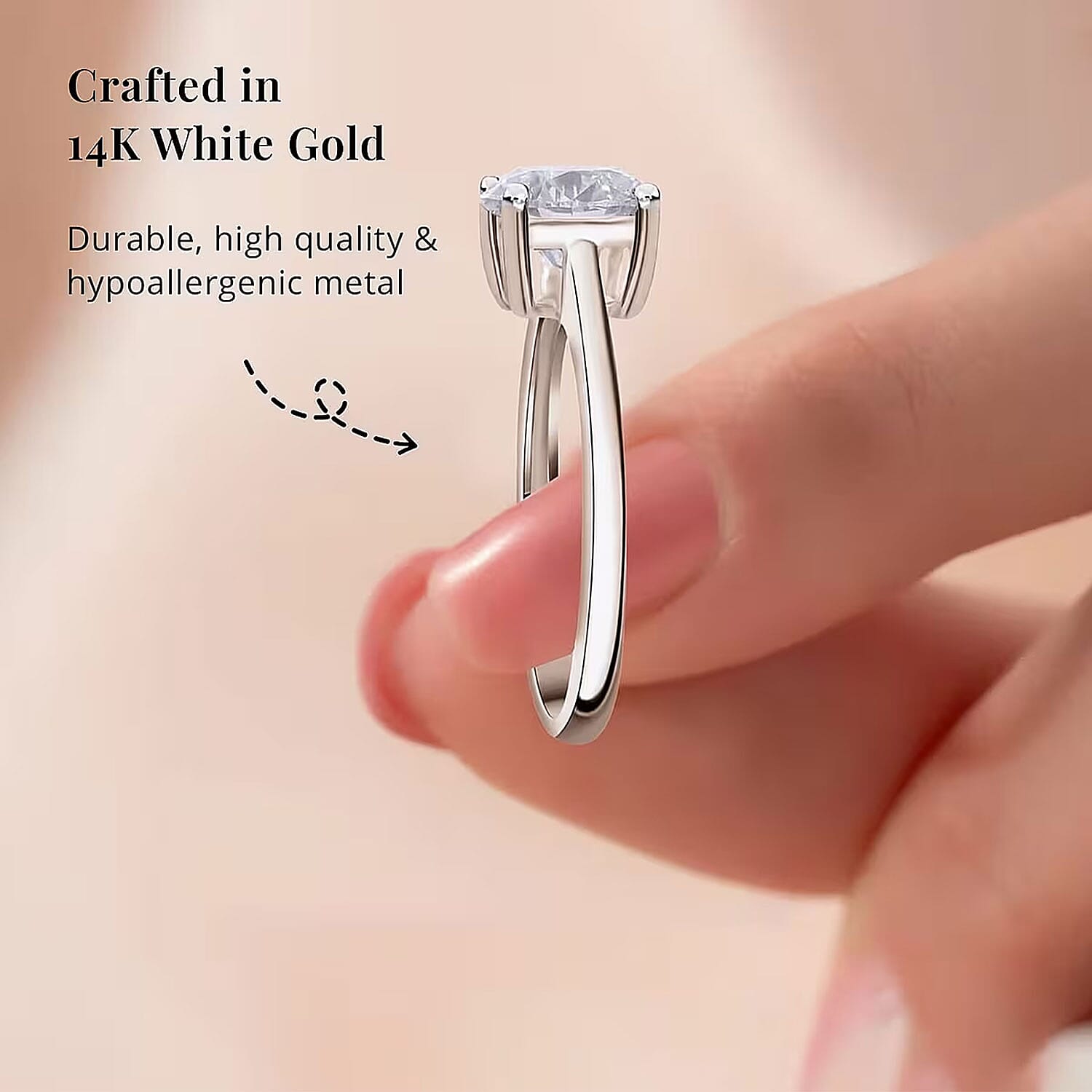 IGI Certified Luxuriant Lab Grown Diamond E-F VS 3.00 ctw Solitaire Ring in 14K White Gold (Size 6.0)