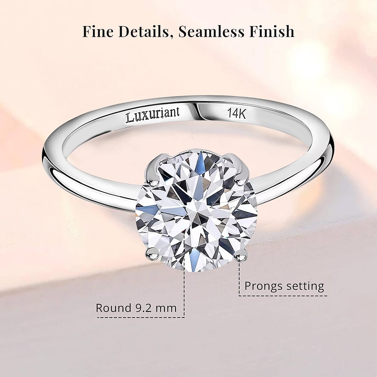 IGI Certified Luxuriant Lab Grown Diamond E-F VS 3.00 ctw Solitaire Ring in 14K White Gold (Size 7.5) (Del. in 10-15 Days) image number 6
