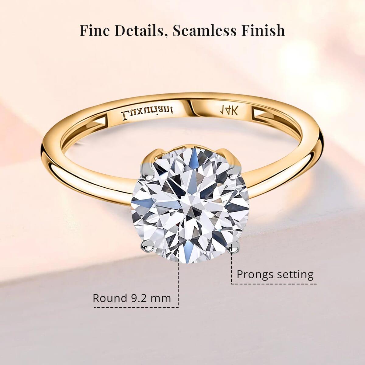 IGI Certified Luxuriant Lab Grown Diamond E-F VS 3.00 ctw Solitaire Ring in 14K Yellow Gold (Size 10.0) (Del. in 10-15 Days) image number 5