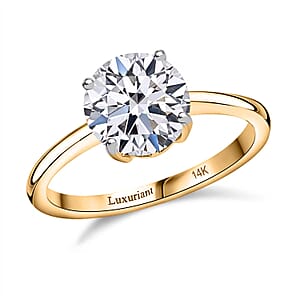 IGI Certified Luxuriant Lab Grown Diamond E-F VS 3.00 ctw Solitaire Ring in 14K Yellow Gold (Size 5.0) (Del. in 10-15 Days)