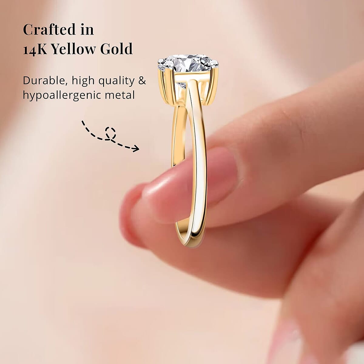 IGI Certified Luxuriant Lab Grown Diamond E-F VS 3.00 ctw Solitaire Ring in 14K Yellow Gold (Size 5.0) (Del. in 10-15 Days) image number 4