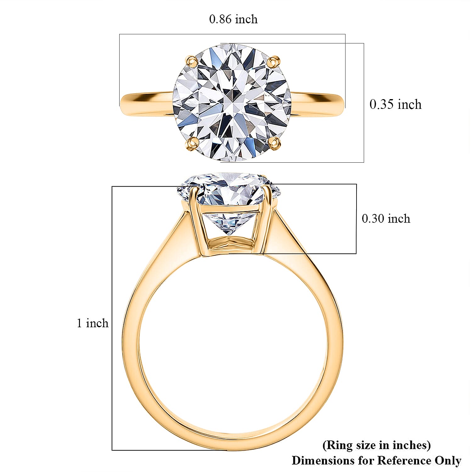 IGI Certified Luxuriant Lab Grown Diamond E-F VS 3.00 ctw Ring in 14K Yellow Gold (Size 6.0)