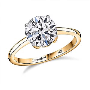 IGI Certified Luxuriant Lab Grown Diamond E-F VS 3.00 ctw Ring in 14K Yellow Gold (Size 6.5)