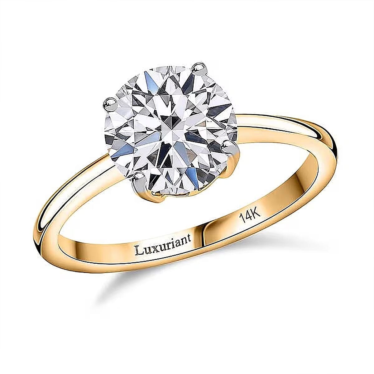 IGI Certified Luxuriant Lab Grown Diamond E-F VS 3.00 ctw Ring in 14K Yellow Gold (Size 7.5) image number 0