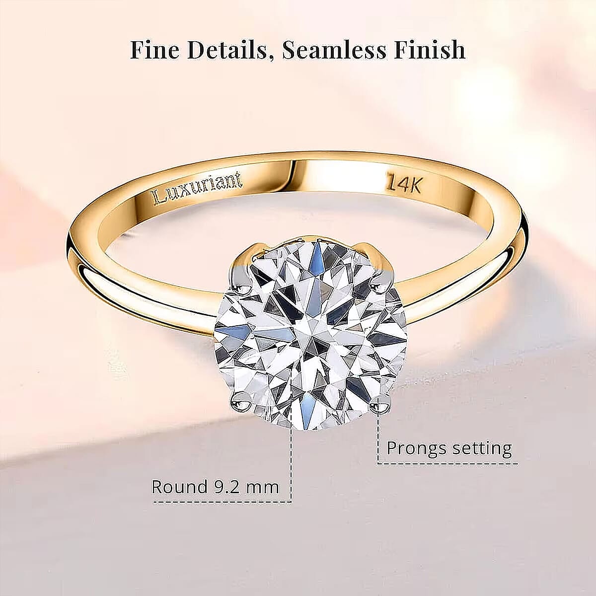 IGI Certified Luxuriant Lab Grown Diamond E-F VS 3.00 ctw Ring in 14K Yellow Gold (Size 8.5) image number 5