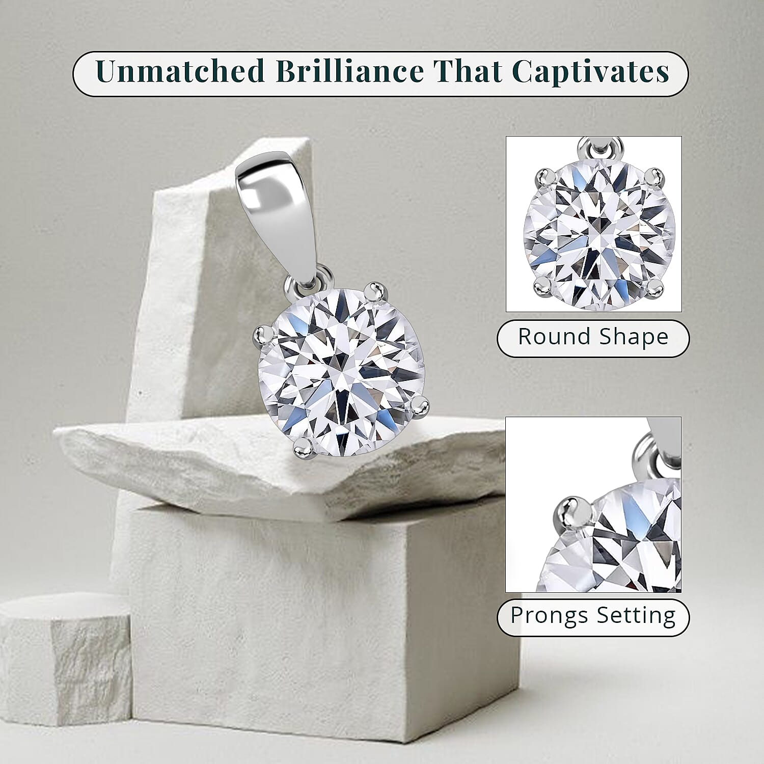 IGI Certified Luxuriant Lab Grown Diamond E-F VS 1.00 ctw Solitaire Pendant without Chain in 14K White Gold (Del. in 10-15 Days)