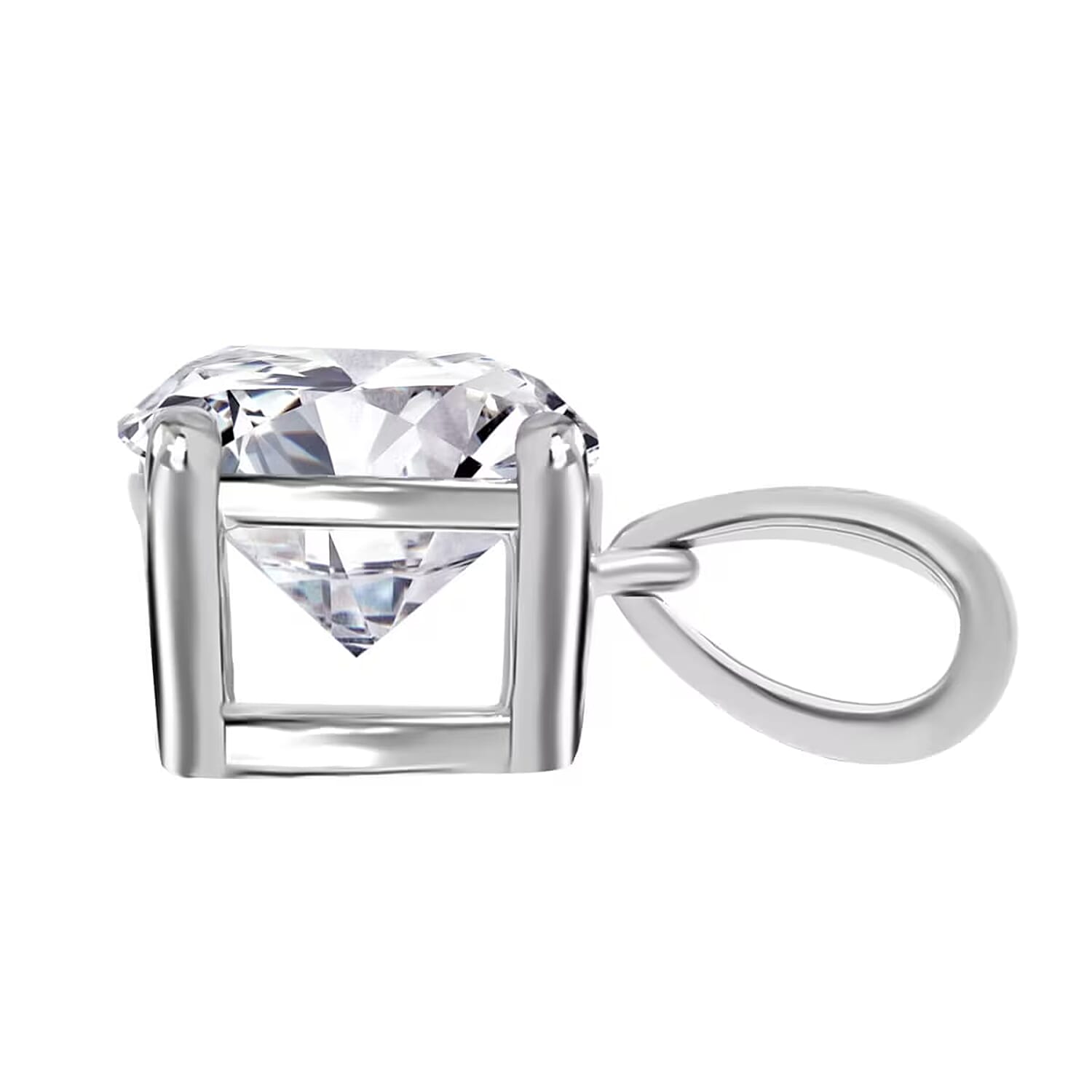 IGI Certified Luxuriant Lab Grown Diamond E-F VS 1.00 ctw Solitaire Pendant without Chain in 14K White Gold (Del. in 10-15 Days)
