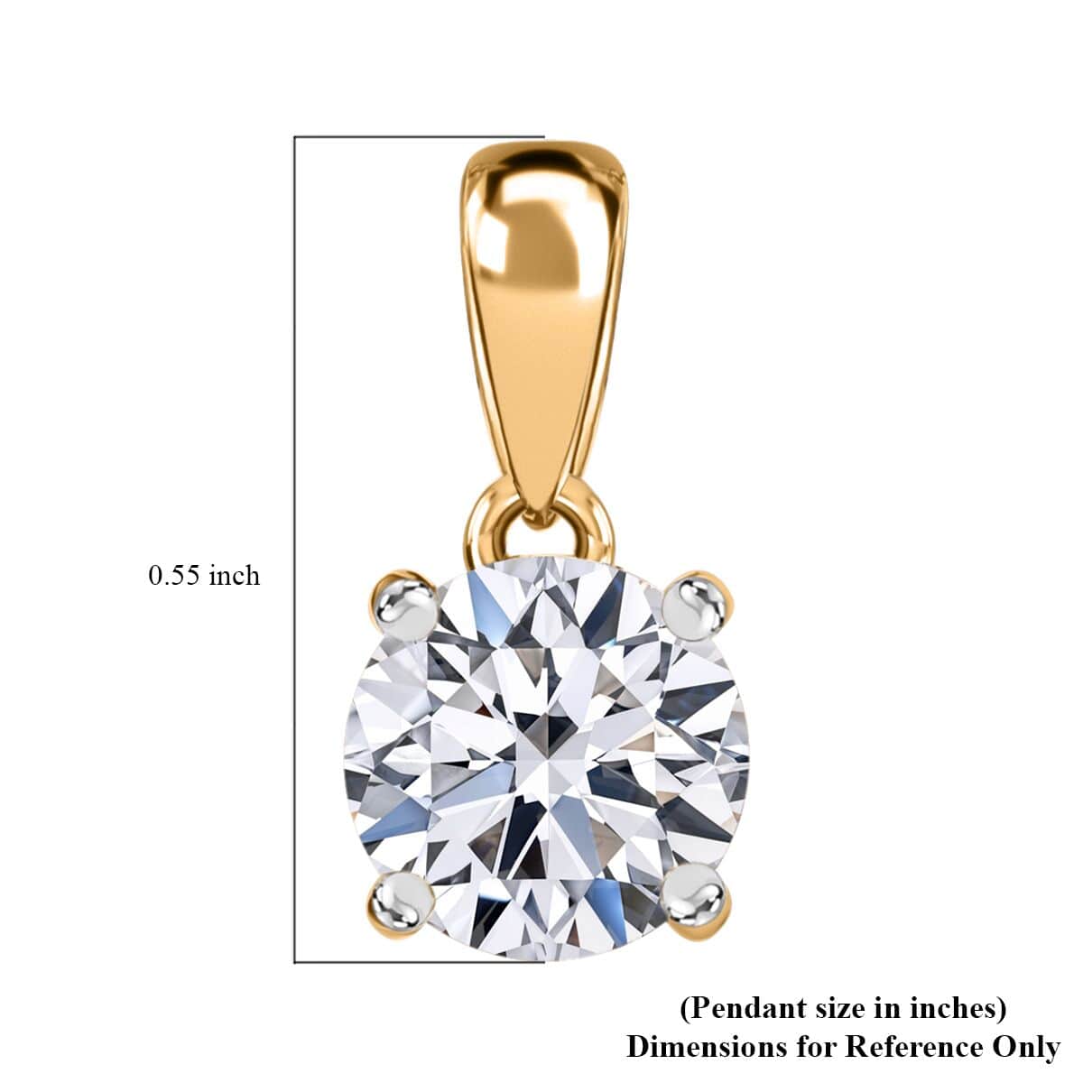 IGI Certified Luxuriant Lab Grown Diamond E-F VS 1.00 ctw Solitaire Pendant in 14K Yellow Gold (Del. in 10-15 Days) image number 7