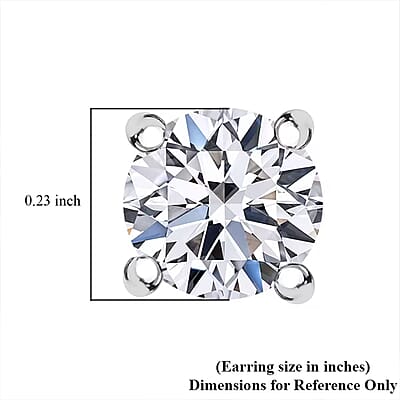 IGI Certified Luxuriant Lab Grown Diamond E-F VS 1.00 ctw Solitaire Stud Earrings in 14K White Gold