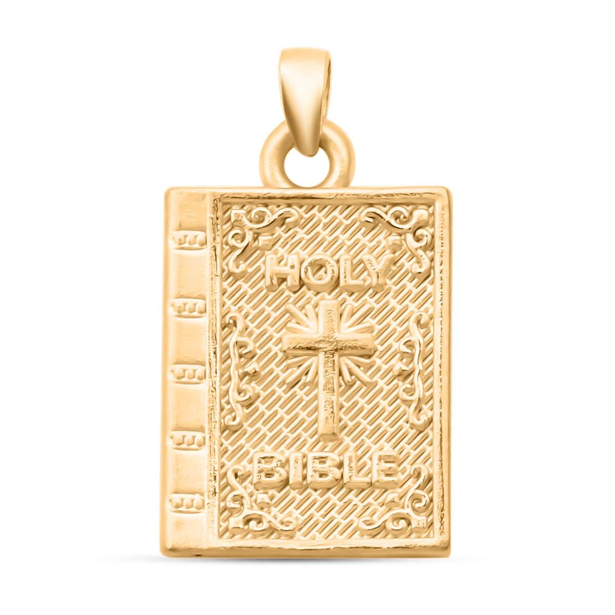 Doorbuster Holy Bible Cross Pendant in 24K Yellow Gold 1.30 Grams image number 0