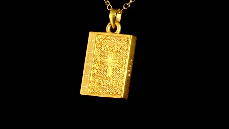 Holy Bible Cross Pendant without Chain in 24K Yellow Gold 1.30 Grams