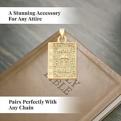 Holy Bible Cross Pendant without Chain in 24K Yellow Gold 1.30 Grams
