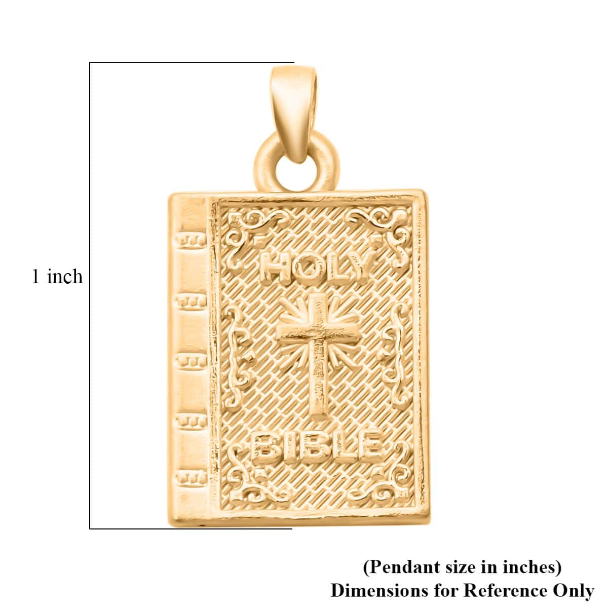 Doorbuster Holy Bible Cross Pendant in 24K Yellow Gold 1.30 Grams image number 5