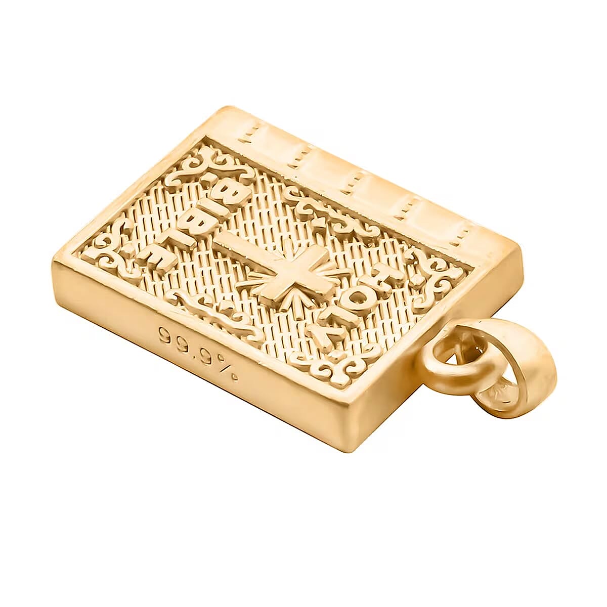 Holy Bible Cross Pendant without Chain in 24K Yellow Gold 1.30 Grams image number 6