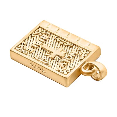 Holy Bible Cross Pendant without Chain in 24K Yellow Gold 1.30 Grams