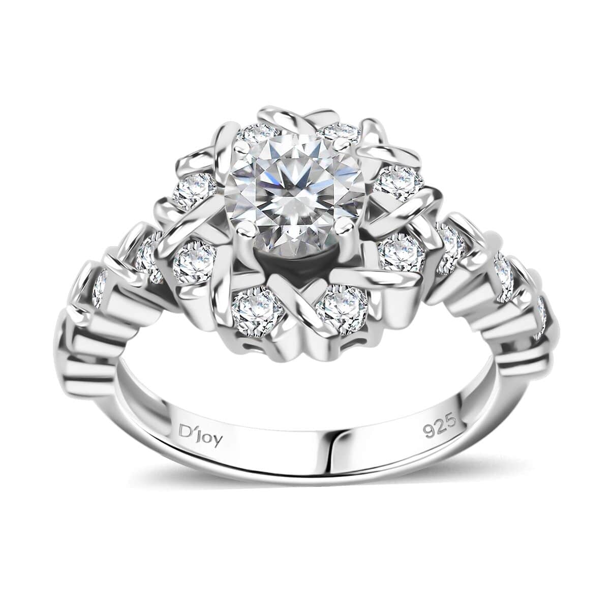 Moissanite Ring in Rhodium Over Sterling Silver (Size 10.0) 1.90 ctw image number 0