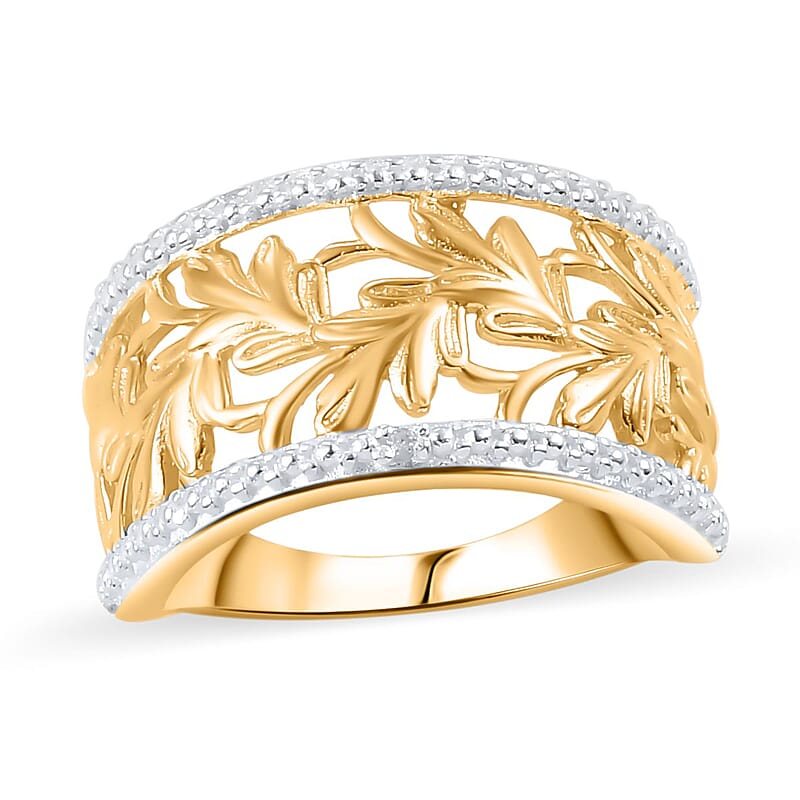 Karis White Diamond Accent Ring in 18K Yellow Gold Plated (Size 10.0)