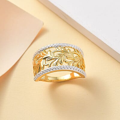 Karis White Diamond Accent Ring in 18K Yellow Gold Plated (Size 10.0)