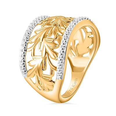 Karis White Diamond Accent Ring in 18K Yellow Gold Plated (Size 10.0)