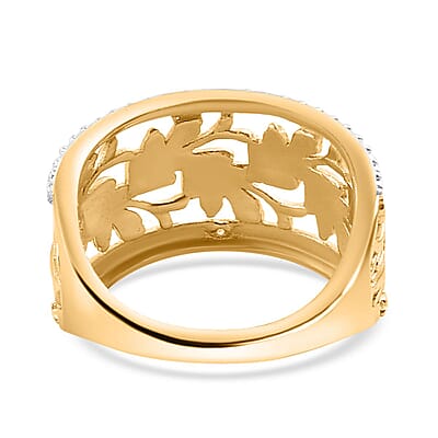 Karis White Diamond Accent Ring in 18K Yellow Gold Plated (Size 10.0)