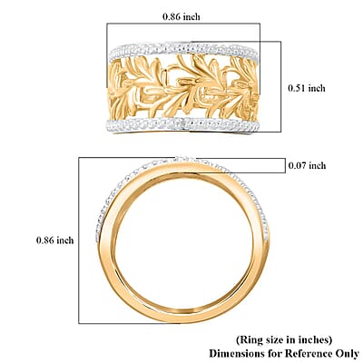Karis White Diamond Accent Ring in 18K Yellow Gold Plated (Size 10.0)