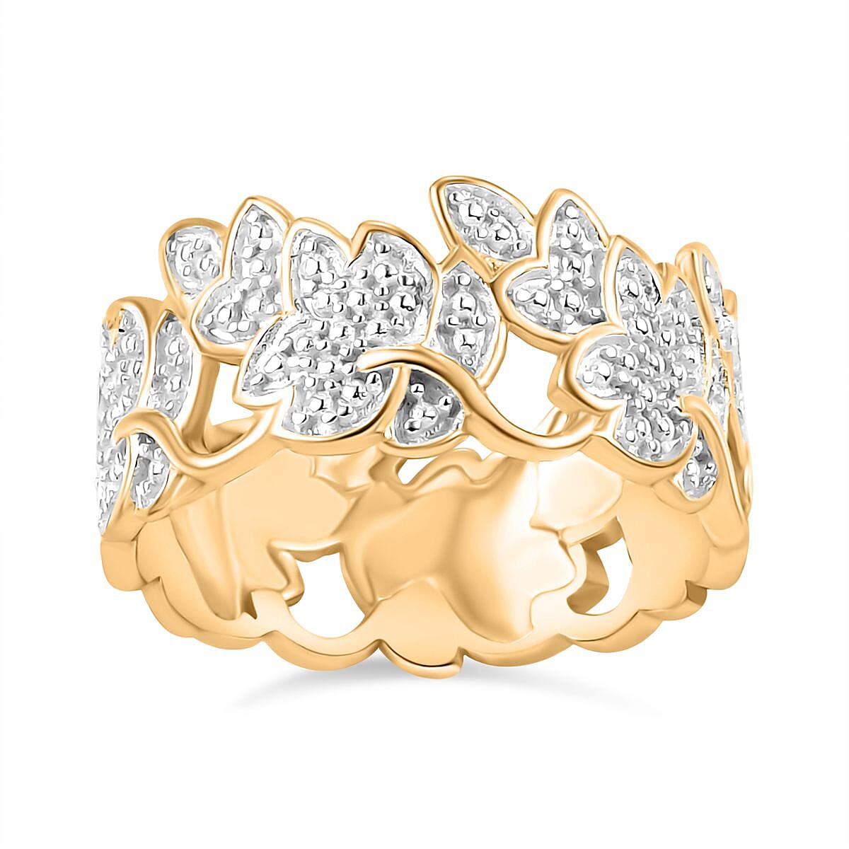 Karis White Diamond Accent Ring in 18K Yellow Gold Plated (Size 10.0)