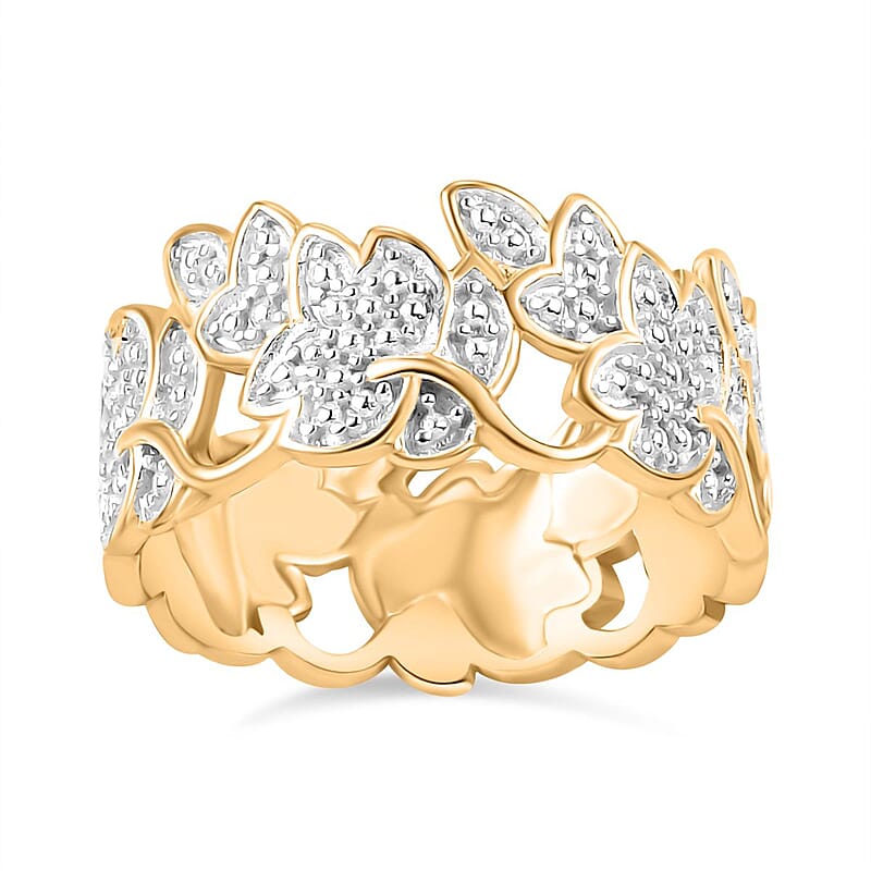 Karis White Diamond Accent Ring in 18K Yellow Gold Plated (Size 10.0)