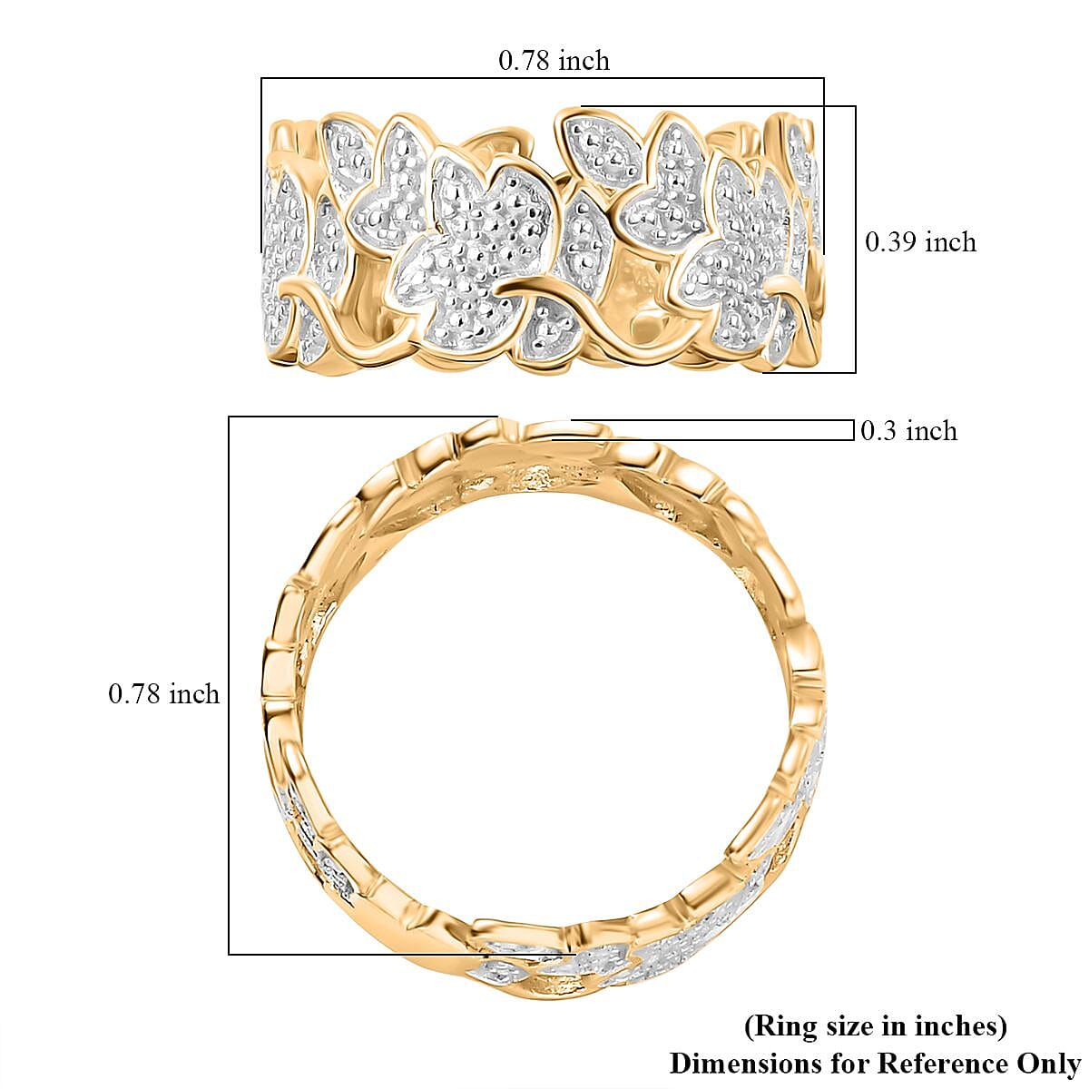 Karis White Diamond Accent Ring in 18K Yellow Gold Plated (Size 10.0)