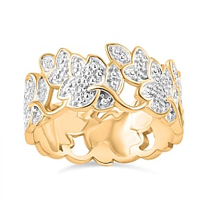 Karis White Diamond Accent Ring in 18K Yellow Gold Plated (Size 8.0)