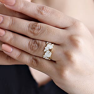 Karis White Diamond Accent Ring in 18K Yellow Gold Plated (Size 8.0)