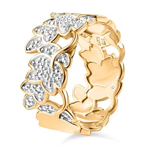 Karis White Diamond Accent Ring in 18K Yellow Gold Plated (Size 8.0)