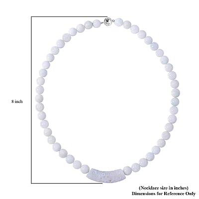 Natural Jade 400.00 ctw Beaded Necklace with Carved Bar in Rhodium Over Sterling Silver 20 Inches