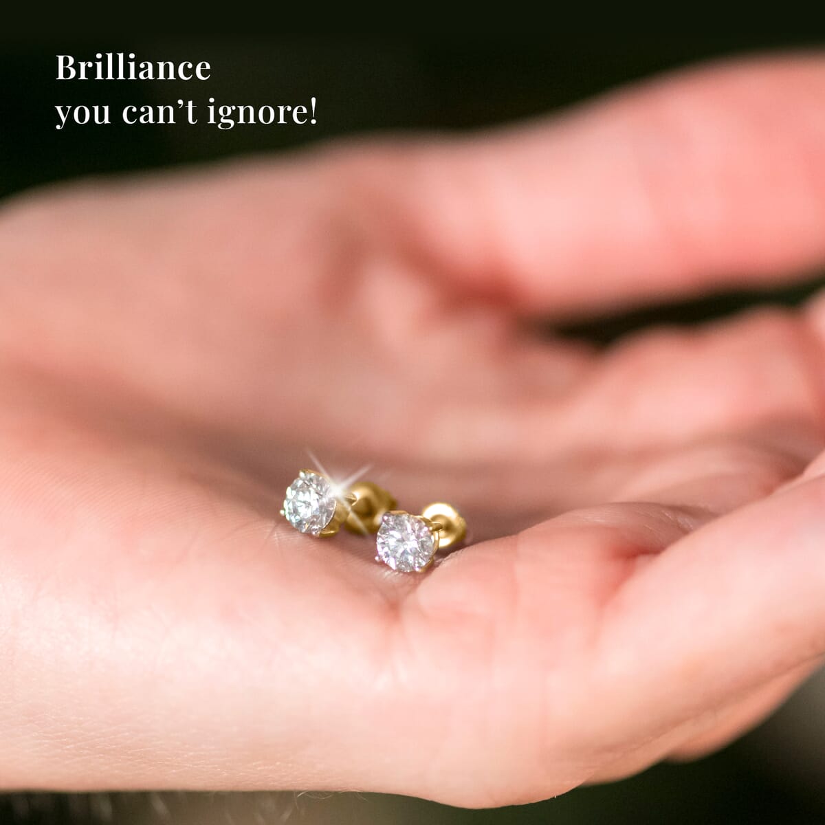 IGI Certified Luxuriant Lab Grown Diamond E-F VS 1.00 ctw Solitaire Stud Earrings in 14K Yellow Gold (Del. in 10-15 Days) image number 4
