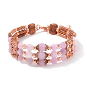 Kunzite 65.00 ctw Bangle Bracelet in Rosetone (7-0-9.0In)