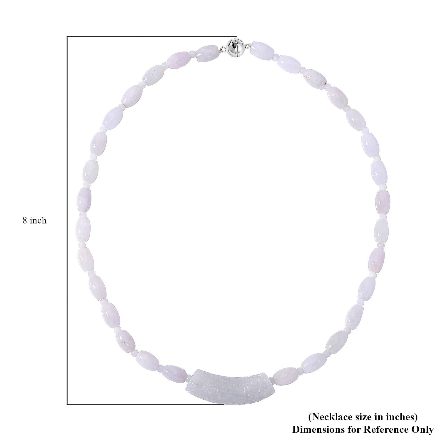 Natural Jade 400.00 ctw Barrel and Beaded Necklace with Carved Bar in Rhodium Over Sterling Silver 20 Inches