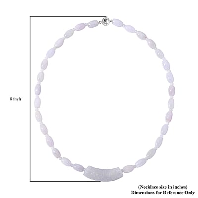 Natural Jade 400.00 ctw Barrel and Beaded Necklace with Carved Bar in Rhodium Over Sterling Silver 20 Inches