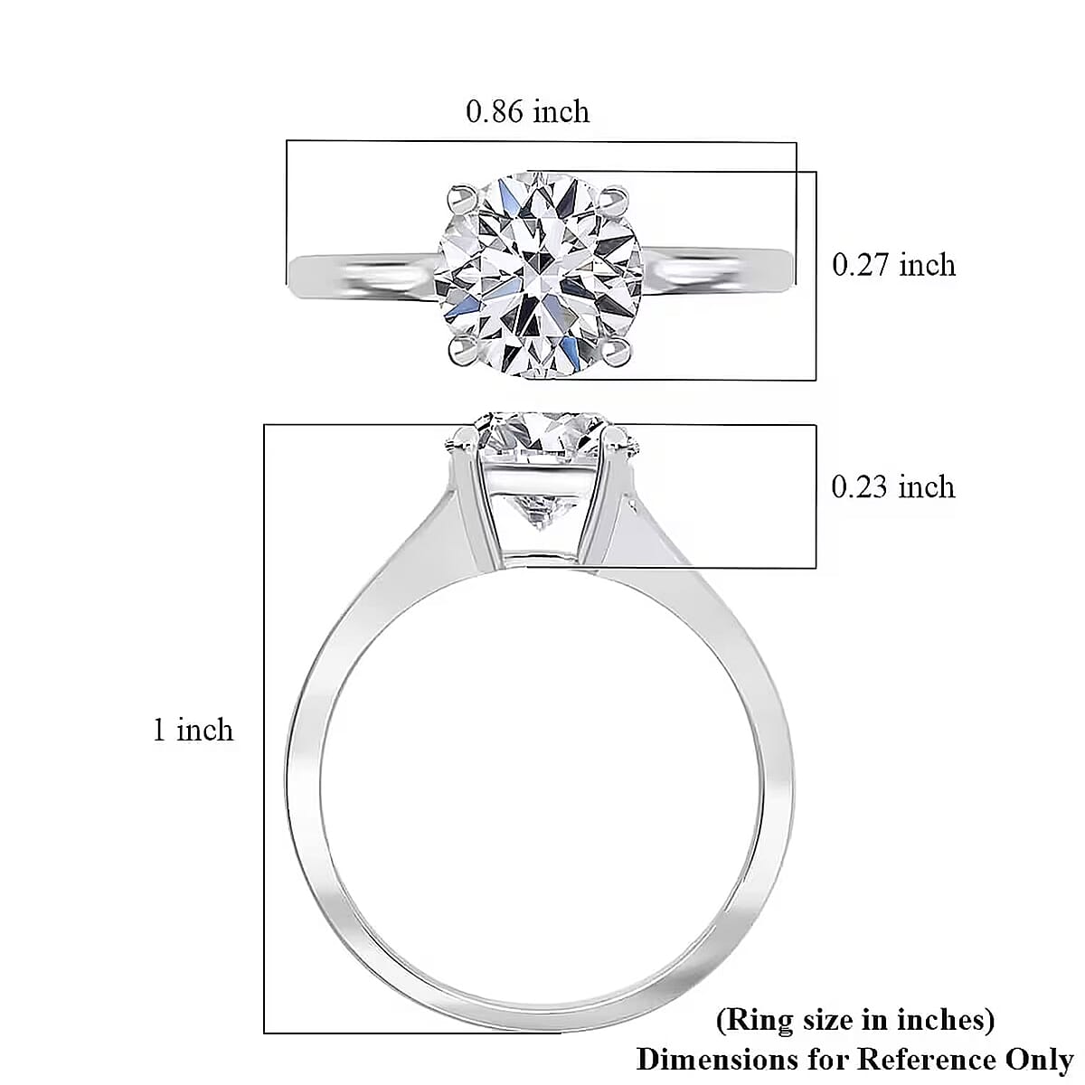 IGI Certified Luxuriant Lab Grown Diamond E-F VS 2.00 ctw Solitaire Ring in 14K White Gold (Size 8.5) image number 8