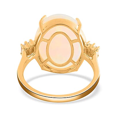 Certified & Appraised Iliana AAA Ethiopian Welo Opal and G-H SI Diamond 7.75 ctw Ring in 18K Yellow Gold (Size 12.0)