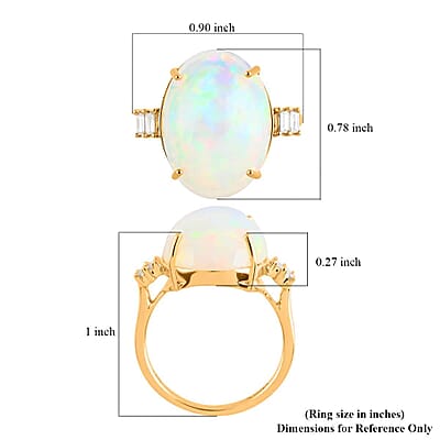 Certified & Appraised Iliana AAA Ethiopian Welo Opal and G-H SI Diamond 7.75 ctw Ring in 18K Yellow Gold (Size 12.0)