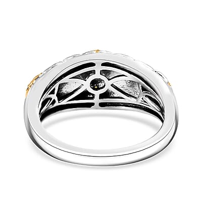 Karis Multi Diamond Accent Floral Ring in 18K YG Plated and Platinum Bond (Size 10.0)
