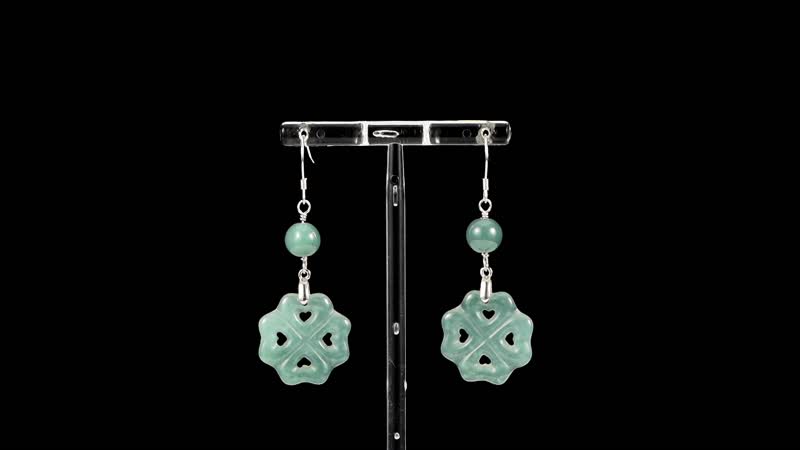 Natural Olmec Jadeite 30.00 ctw Carved Heart Earrings in Rhodium Over Sterling Silver