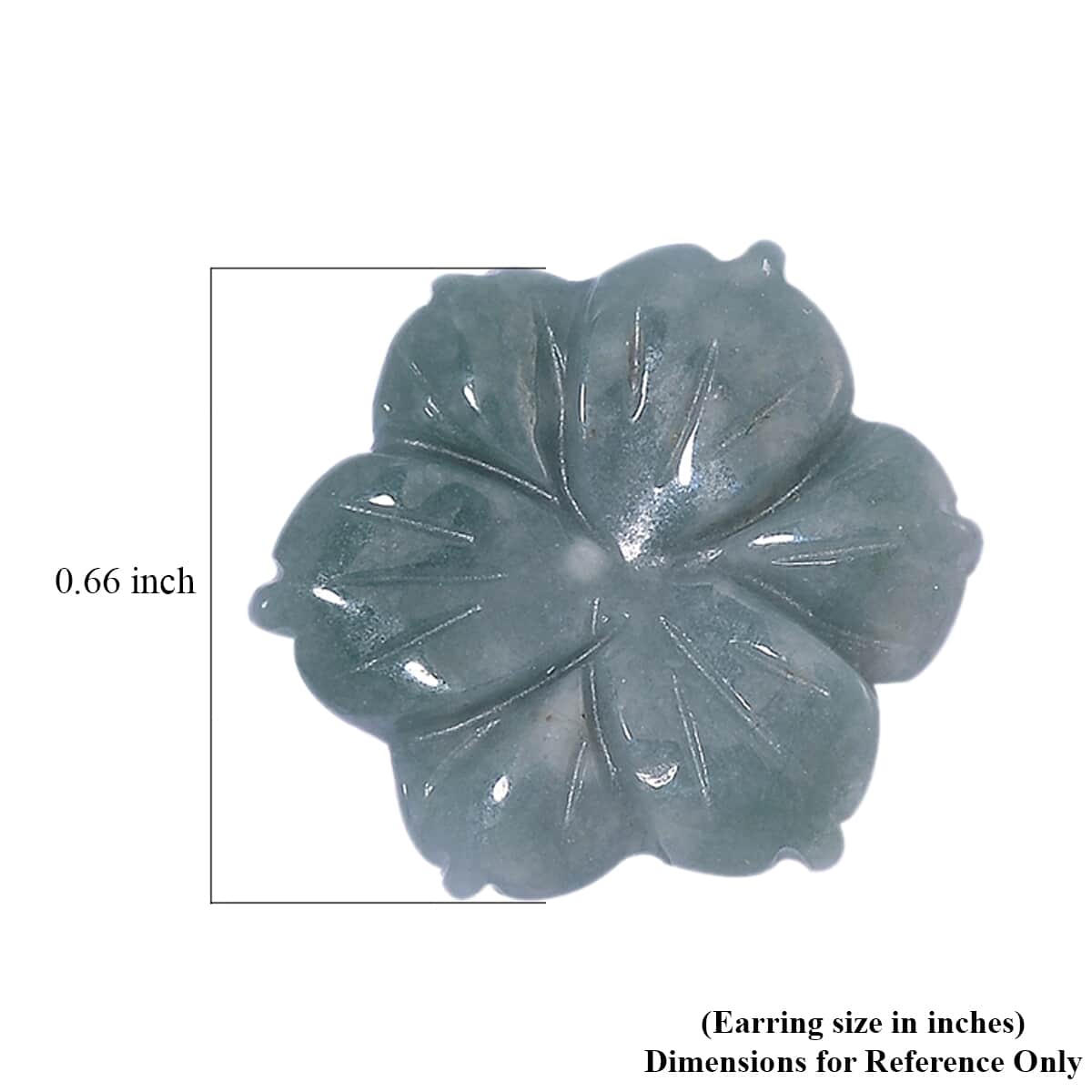 Natural Olmec Jadeite 25.00 ctw Carved Flower Earrings in Rhodium Over Sterling Silver image number 5